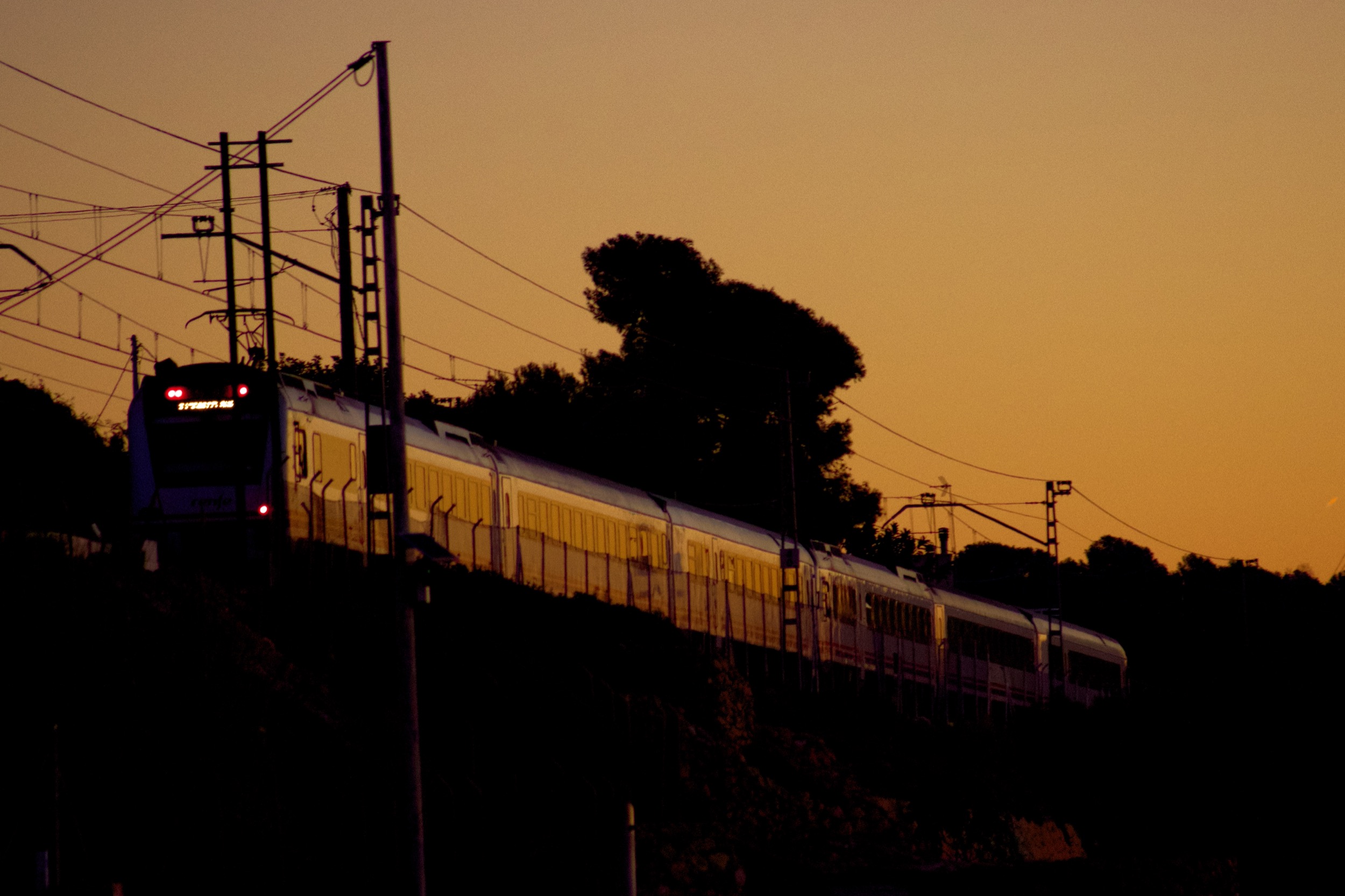 train at sunrise