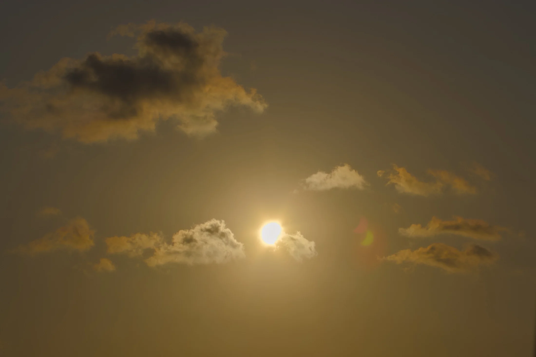 close-up of the sun during the solar eclipse
