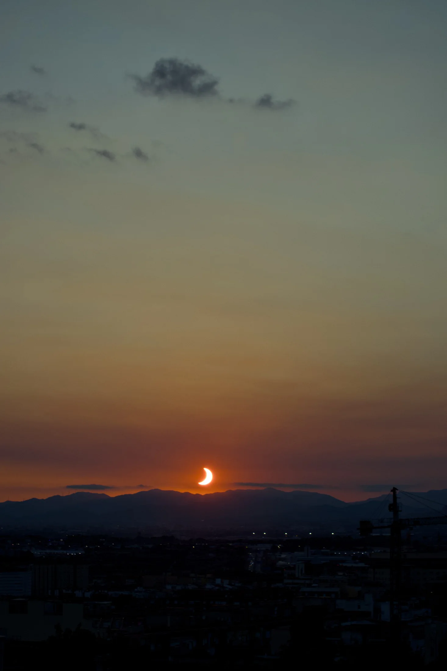 Tarragona view as the eclipse begins to pass