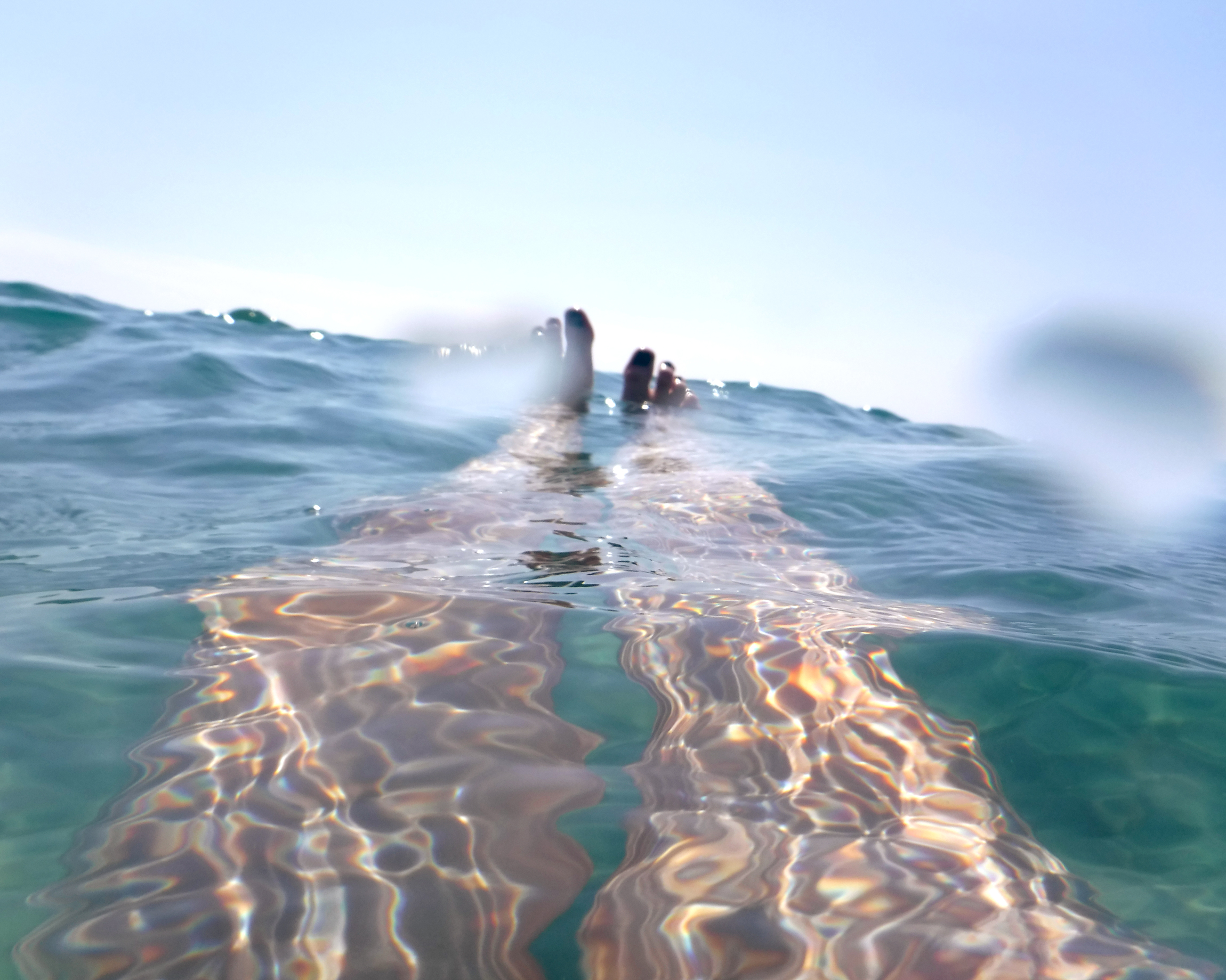 water rainbows legs