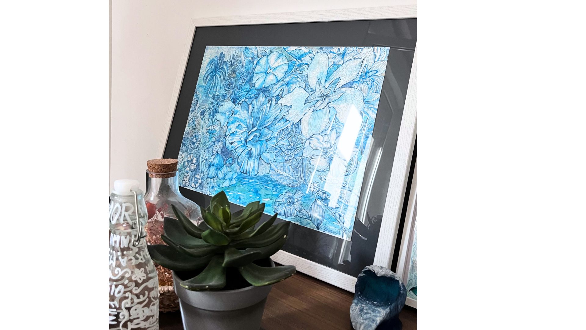 floral art botanical drawing ink